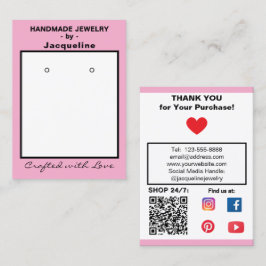 Pastel Pink Jewelry Earrings Social QR Code Visitekaartje