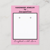Pastel Pink Jewelry Earrings Social QR Code Visitekaartje (Voorkant)