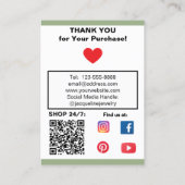 Pastel Pink Jewelry Earrings Social QR Codes Visitekaartje (Achterkant)