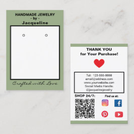 Pastel Pink Jewelry Earrings Social QR Codes Visitekaartje