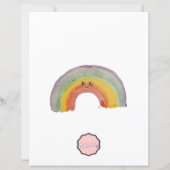 Pastel Pink Kawaii Rainbow Stationery Paper (Achterkant)