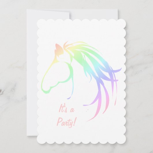 Pastel Pink Lavender Horse Birthday Custom Invite Kaart (Voorkant)