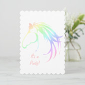 Pastel Pink Lavender Horse Birthday Custom Invite Kaart (Staand voorkant)