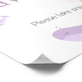 Pastel Pink Lila walvisavors Poster (Hoek)