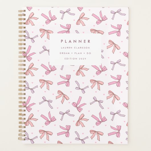 Pastel Pink & Lilac Bow Coquette Planner (Voorkant)