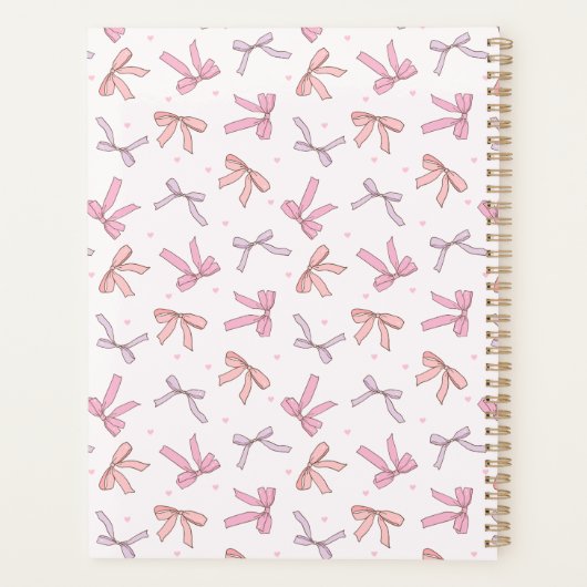 Pastel Pink & Lilac Bow Coquette Planner (Achterkant)