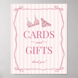 Pastel Pink Lingerie Bachelorette Cards & Gifts Poster