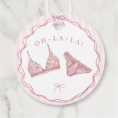 Pastel Pink Lingerie Shower Bachelorette Party Bedankjes Labels (Achterkant)