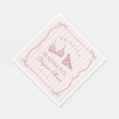 Pastel Pink Lingerie Shower Bachelorette Party Servet (Hoek)