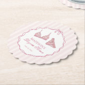 Pastel Pink Lingerie Shower Lace Bachelorette Kartonnen Onderzetters (Gekanteld)