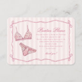 Pastel Pink Lingerie Shower Panties Please Informatiekaartje (Voorkant)
