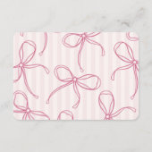 Pastel Pink Lingerie Sizes Shower Bow Informatiekaartje (Achterkant)