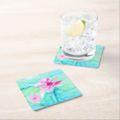 Pastel Pink Lotus Flowers Waterverf Kartonnen Onderzetters (Insitu)