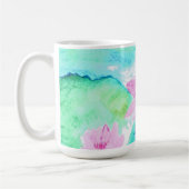 Pastel Pink Lotus Flowers Waterverf Koffiemok (Links)