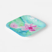 Pastel Pink Lotus Flowers Waterverf Papieren Bordje (Gebogen)