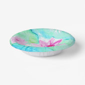Pastel Pink Lotus Flowers Waterverf Papieren Kommen (Gebogen)