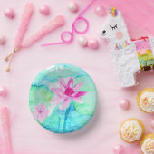 Pastel Pink Lotus Flowers Waterverf Papieren Kommen (Feest)