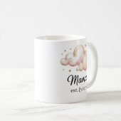 Pastel Pink "Mama Est." Mok – Baby shower Gift (Voorkant rechts)