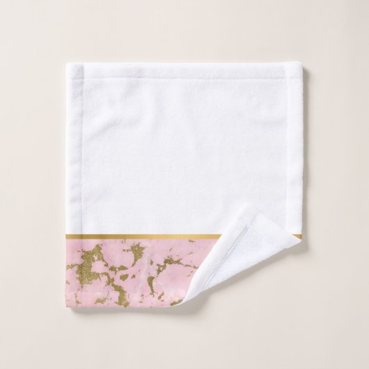 PASTEL PINK MARBLE GOLD BATHROOM TOWEL SET BAD HANDDOEK (Wasdoekje)