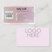 Pastel Pink & Mauve Gradient Modern Business card Visitekaartje (Voorkant / Achterkant)