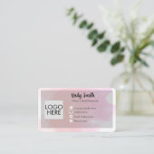 Pastel Pink & Mauve Gradient Modern Business card Visitekaartje (Staand voorkant)