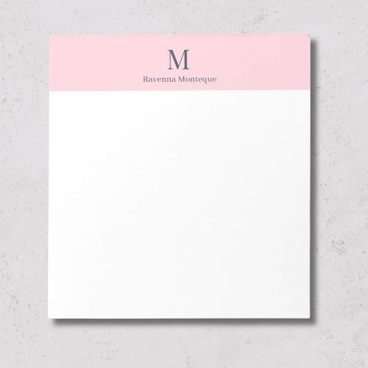 Pastel Pink Minimal Personalized Name Notitieblok
