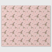 Pastel Pink Monkey Valentine Wrapping Paper  Cadeaupapier (Vlak)