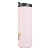 Pastel Pink Monogram Gold Black Minimalist Stylish Thermosbeker (Geroteerd rechts)