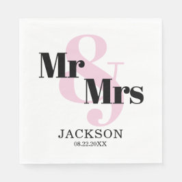Pastel Pink Mr. & Mrs. Wedding Servet