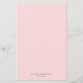 Pastel Pink Nursery Rhyme Quiz Baby shower Game (Achterkant)