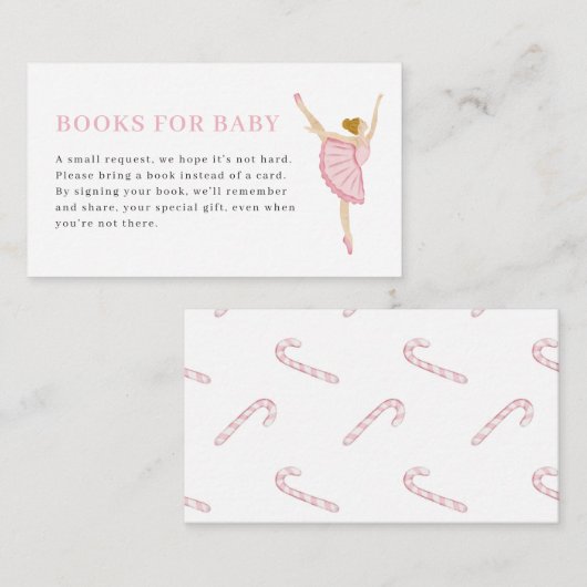 Pastel Pink Nutcracker Books for Baby Card Informatiekaartje (Voorkant / Achterkant)