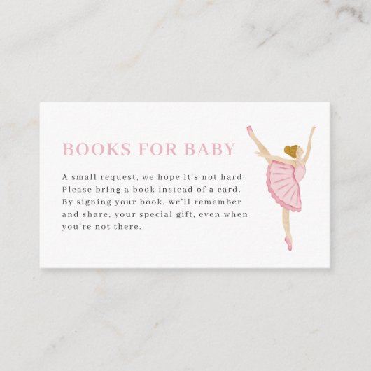 Pastel Pink Nutcracker Books for Baby Card Informatiekaartje (Voorkant)