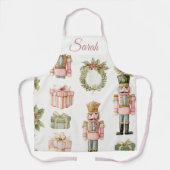 Pastel Pink Nutcracker Custom Christmas Apron Schort (Voorkant)