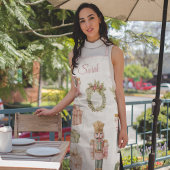 Pastel Pink Nutcracker Custom Christmas Apron Schort