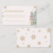Pastel Pink Nutcracker Diaper Raffle Card Baby Informatiekaartje (Voorkant / Achterkant)