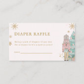 Pastel Pink Nutcracker Diaper Raffle Card Baby  Informatiekaartje (Voorkant)