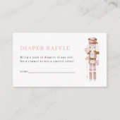 Pastel Pink Nutcracker Diaper Raffle Card Informatiekaartje (Voorkant)