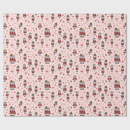 Pastel Pink Nutcracker's Mouse King Cadeaupapier (Vlak)