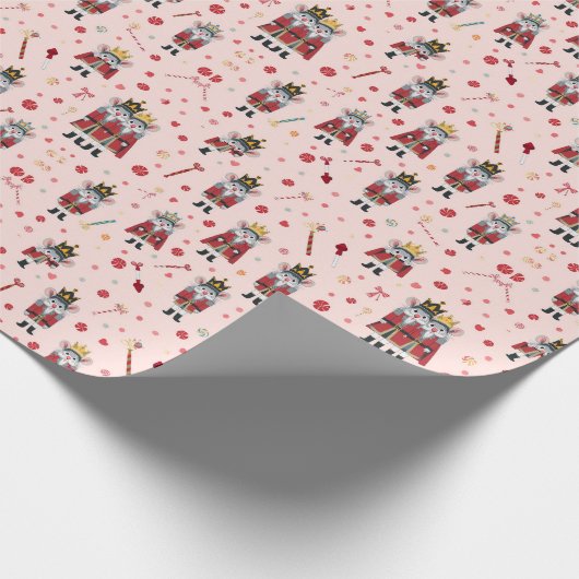 Pastel Pink Nutcracker's Mouse King Cadeaupapier (Hoek)