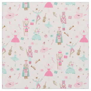 Pastel Pink Nutkraker Ballet Kerstmis Stof