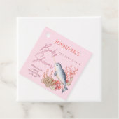 Pastel Pink oceaan Narwhal-Baby shower Bedankjes Labels (In situ)
