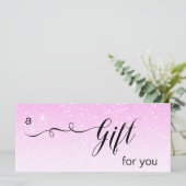 *~* Pastel Pink Ombre Glitter Trendy Gift Kaart (Staand voorkant)
