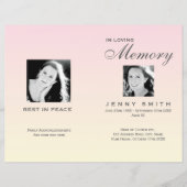 Pastel Pink Ombré Order of Service Funeral Program (Voorkant)