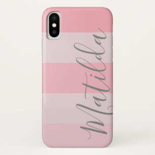Pastel Pink Ombre Stripe Persoonlijke benaming Case-Mate iPhone Case
