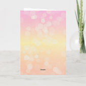 Pastel Pink Oranje Yellow Bokeh 20th Birthday Card Kaart (Achterkant)