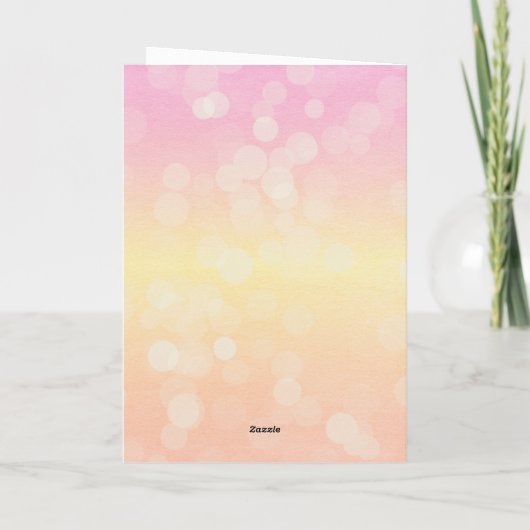 Pastel Pink Oranje Yellow Bokeh 20th Birthday Card Kaart (Achterkant)