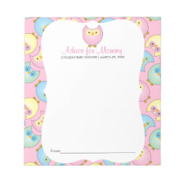 Pastel Pink Owl Baby shower - Advies Notitieblok