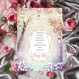 Pastel Pink Paars Blue Green Fairy Tale Weddenscha Kaart