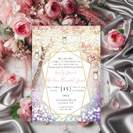 Pastel Pink Paars Blue Green Fairy Tale Weddenscha Kaart