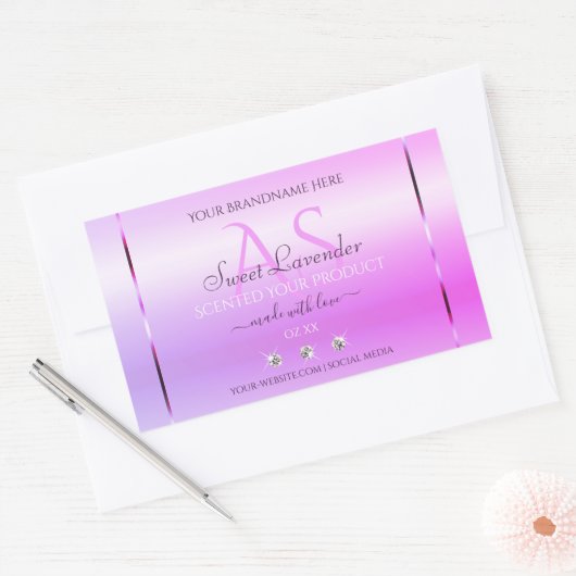 Pastel Pink Paars Product Labels juwelen Monogram (Envelop)